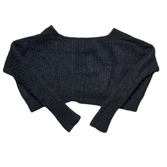 FREE PEOPLE Oversized Cropped Wool Blend Sweater Black Size XS - Picture 2 of 3